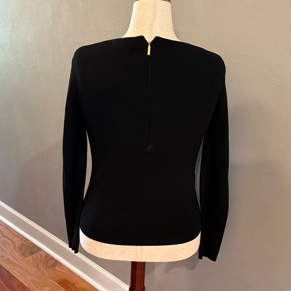 NWT MICHAEL Michael Kors Black Cut Out Sweater - Picture 2 of 5
